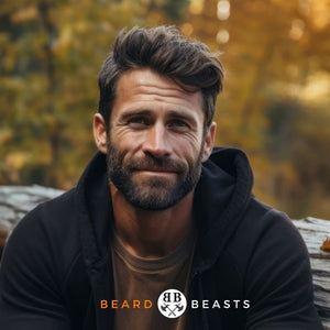 Stylish man with a well-groomed beard and haircut representing the featured article on Best Facial Hair Styles for Oval Faces by Beard Beasts.