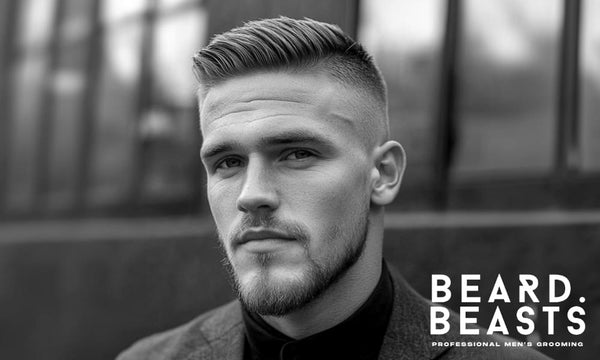 Man with a comb over and fade, showcasing a clean and modern look—perfect example of hairstyles for guys with short straight hair.